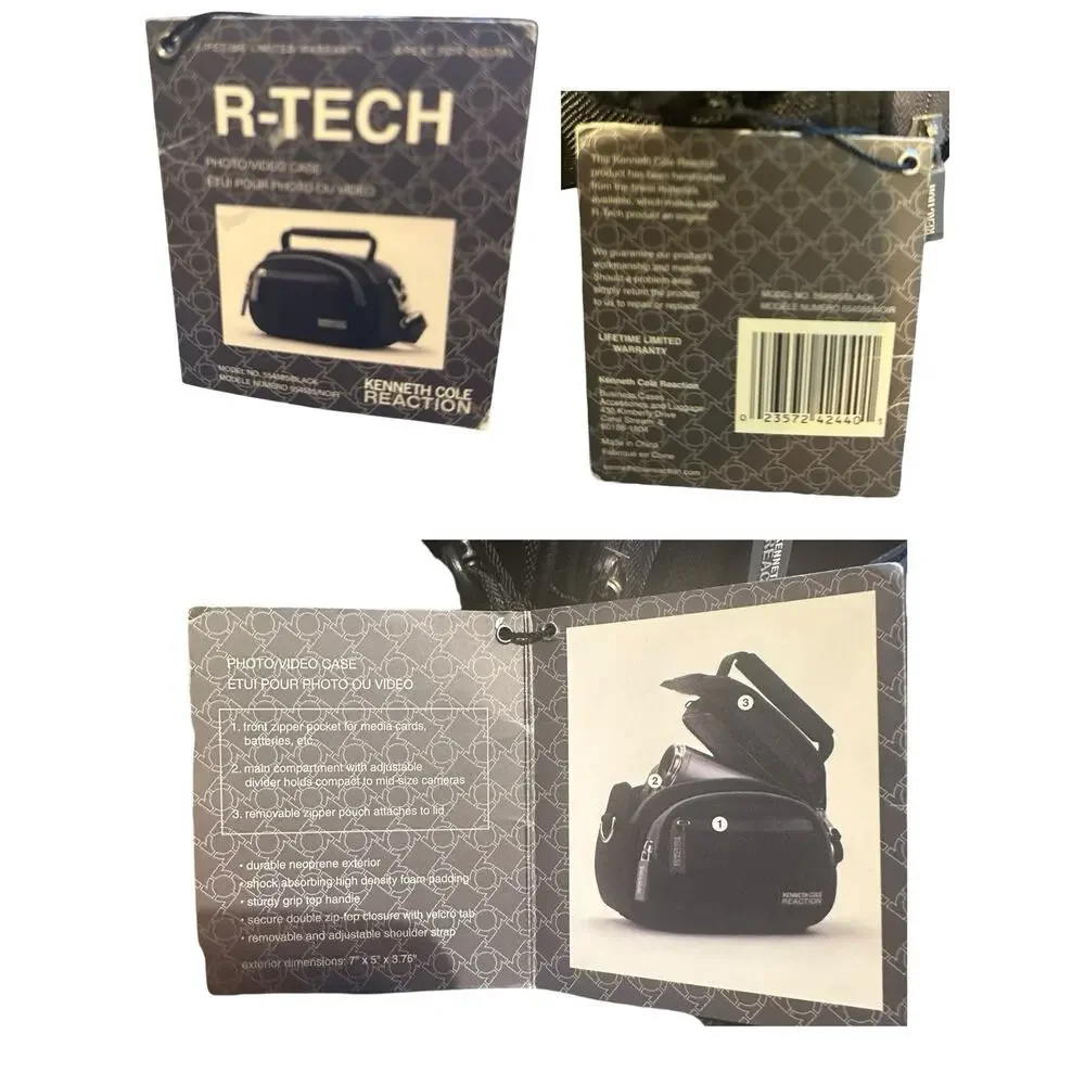 Kenneth Cole Reaction R-Tech Small Camera Electronics Bag Multi Compartments